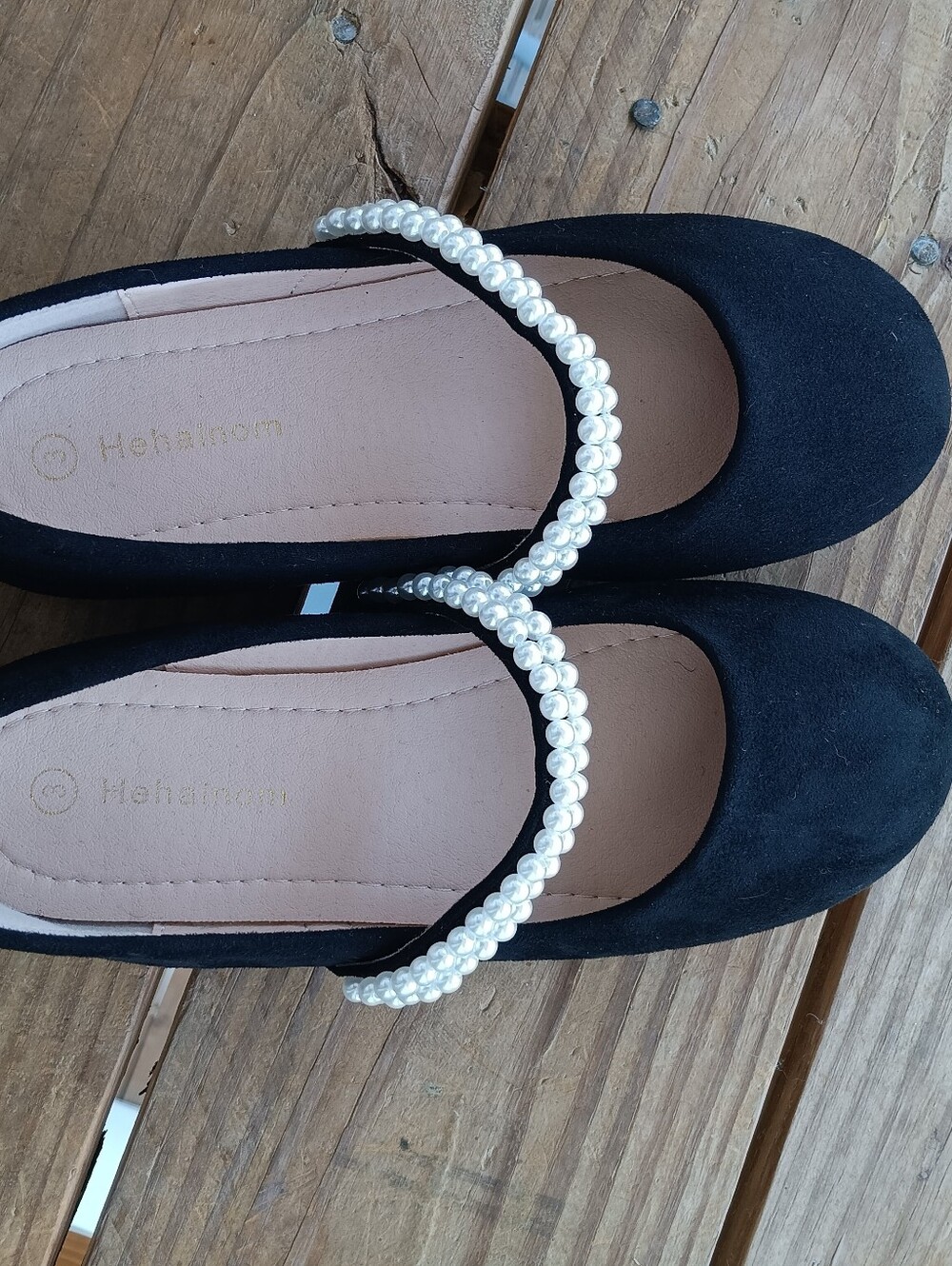 Black Pearl-Embellished Mary Jane Flats - Women